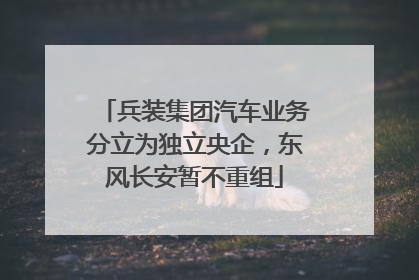 兵装集团汽车业务分立为独立央企，东风长安暂不重组