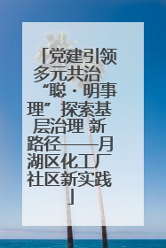 党建引领多元共治 “聪・明事理”探索基层治理 新路径——月湖区化工厂社区新实践