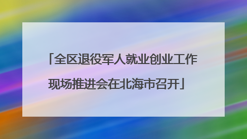 全区退役军人就业创业工作现场推进会在北海市召开