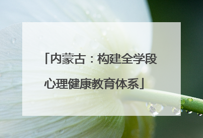 内蒙古：构建全学段心理健康教育体系