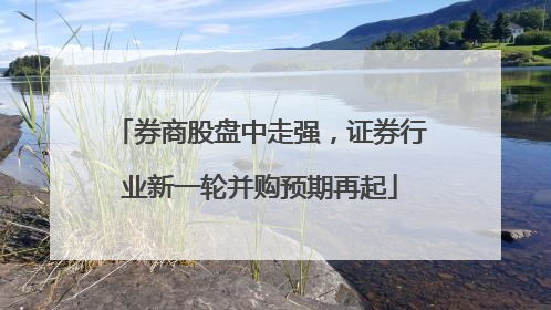 券商股盘中走强，证券行业新一轮并购预期再起