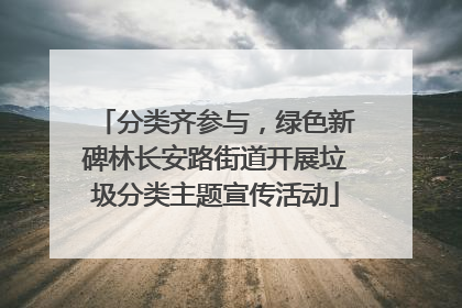 分类齐参与，绿色新碑林长安路街道开展垃圾分类主题宣传活动