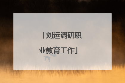 刘运调研职业教育工作