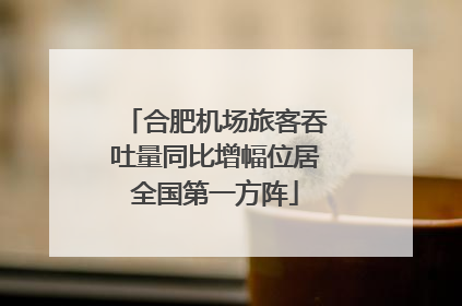 合肥机场旅客吞吐量同比增幅位居全国第一方阵