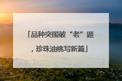 品种突围破“老”题，珍珠油桃写新篇