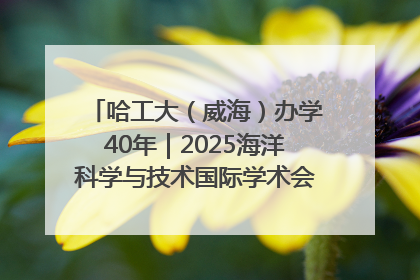 哈工大（威海）办学40年｜2025海洋科学与技术国际学术会议在威海召开