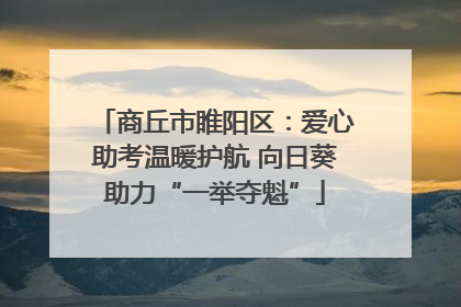 商丘市睢阳区：爱心助考温暖护航 向日葵助力“一举夺魁”