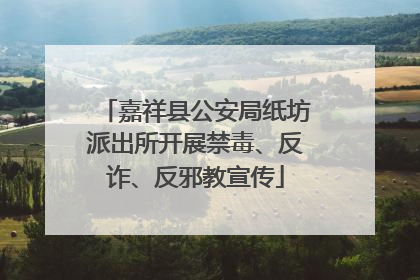 嘉祥县公安局纸坊派出所开展禁毒、反诈、反邪教宣传