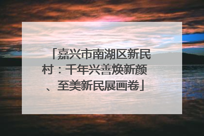 嘉兴市南湖区新民村：千年兴善焕新颜、至美新民展画卷