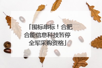 围标串标！合肥合能信息科技暂停全军采购资格