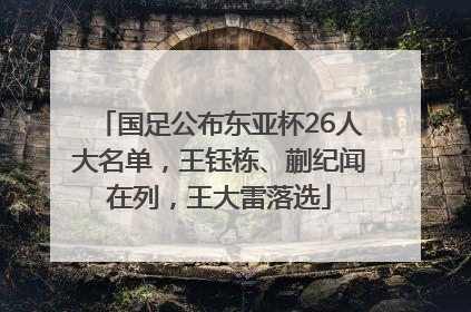国足公布东亚杯26人大名单，王钰栋、蒯纪闻在列，王大雷落选