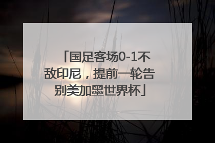 国足客场0-1不敌印尼，提前一轮告别美加墨世界杯