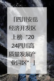 四川安岳经济开发区上榜“2024四川高质量发展产业园区”