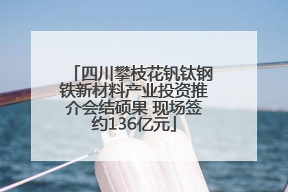 四川攀枝花钒钛钢铁新材料产业投资推介会结硕果 现场签约136亿元