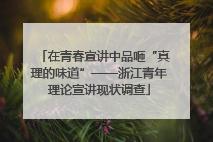 在青春宣讲中品咂“真理的味道”——浙江青年理论宣讲现状调查