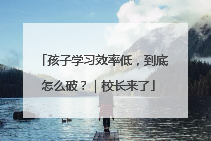 孩子学习效率低，到底怎么破？｜校长来了