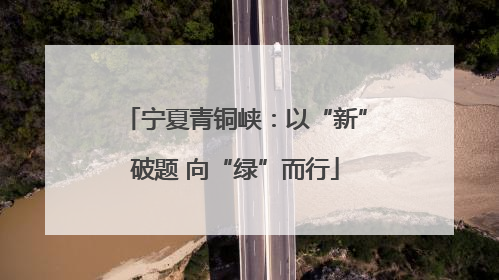 宁夏青铜峡：以“新”破题 向“绿”而行