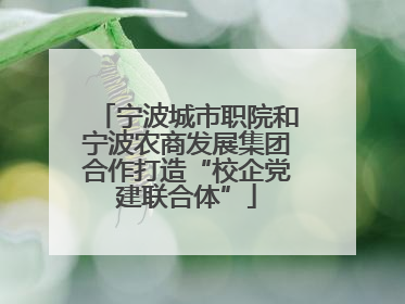 宁波城市职院和宁波农商发展集团合作打造“校企党建联合体”