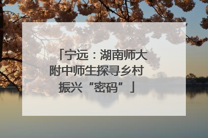 宁远：湖南师大附中师生探寻乡村振兴“密码”