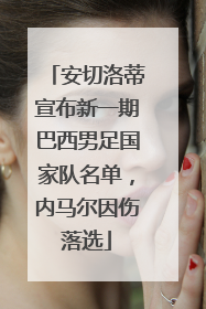 安切洛蒂宣布新一期巴西男足国家队名单，内马尔因伤落选