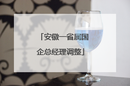 安徽一省属国企总经理调整