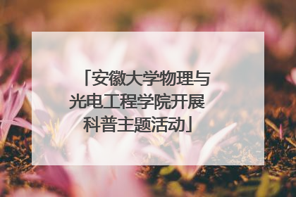 安徽大学物理与光电工程学院开展科普主题活动