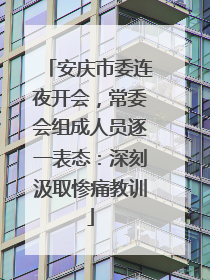 安庆市委连夜开会，常委会组成人员逐一表态：深刻汲取惨痛教训