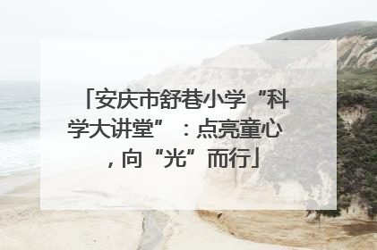 安庆市舒巷小学“科学大讲堂”：点亮童心，向“光”而行