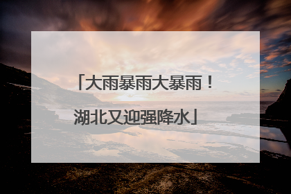 大雨暴雨大暴雨！湖北又迎强降水