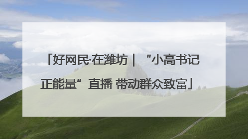 好网民·在潍坊｜“小高书记正能量”直播 带动群众致富