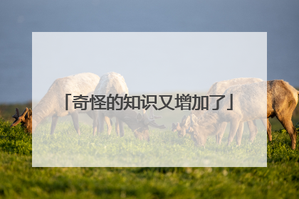 奇怪的知识又增加了