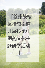 徐州鼓楼区拾屯街道开展传承中医药文化主题研学活动