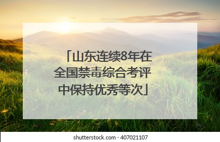 山东连续8年在全国禁毒综合考评中保持优秀等次