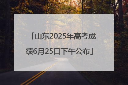 山东2025年高考成绩6月25日下午公布