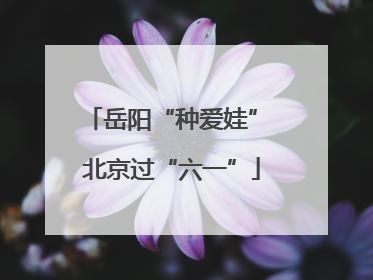 岳阳“种爱娃” 北京过“六一”