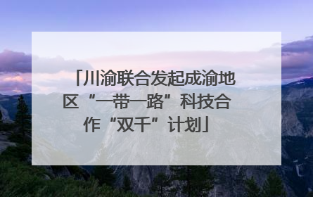 川渝联合发起成渝地区“一带一路”科技合作“双千”计划