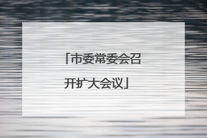 市委常委会召开扩大会议