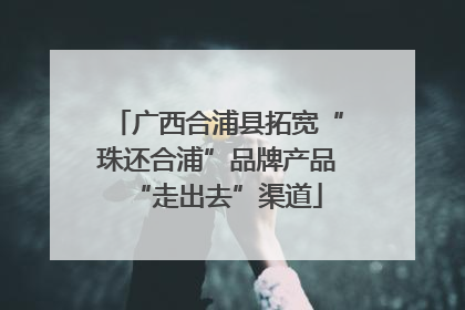 广西合浦县拓宽“珠还合浦”品牌产品“走出去”渠道