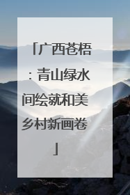 广西苍梧：青山绿水间绘就和美乡村新画卷