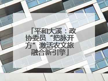 平和大溪：政协委员“把脉开方”激活农文旅融合新引擎