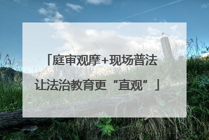 庭审观摩+现场普法 让法治教育更“直观”
