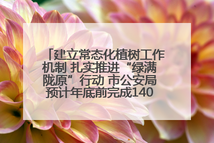 建立常态化植树工作机制 扎实推进“绿满陇原”行动 市公安局预计年底前完成1402亩绿化任务