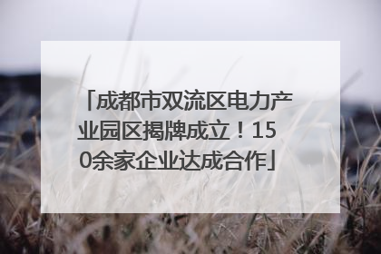 成都市双流区电力产业园区揭牌成立！150余家企业达成合作