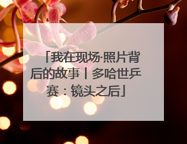 我在现场·照片背后的故事丨多哈世乒赛：镜头之后