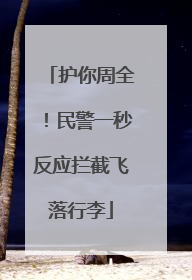 护你周全！民警一秒反应拦截飞落行李