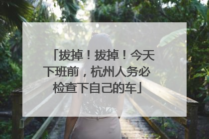 拔掉！拔掉！今天下班前，杭州人务必检查下自己的车