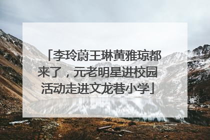 李玲蔚王琳黄雅琼都来了，元老明星进校园活动走进文龙巷小学