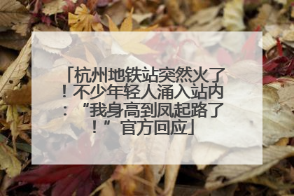 杭州地铁站突然火了！不少年轻人涌入站内：“我身高到凤起路了！”官方回应