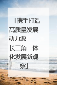 携手打造高质量发展动力源——长三角一体化发展新观察