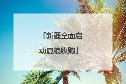 新疆全面启动夏粮收购
